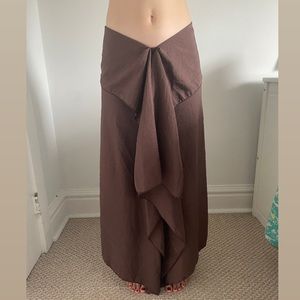 Brown Surrealist Nylon Skirt Size 3